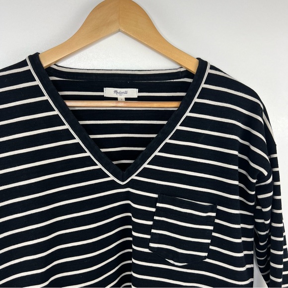MADEWELL Striped Drop Shoulder VNeck Blouse - Picture 3 of 7